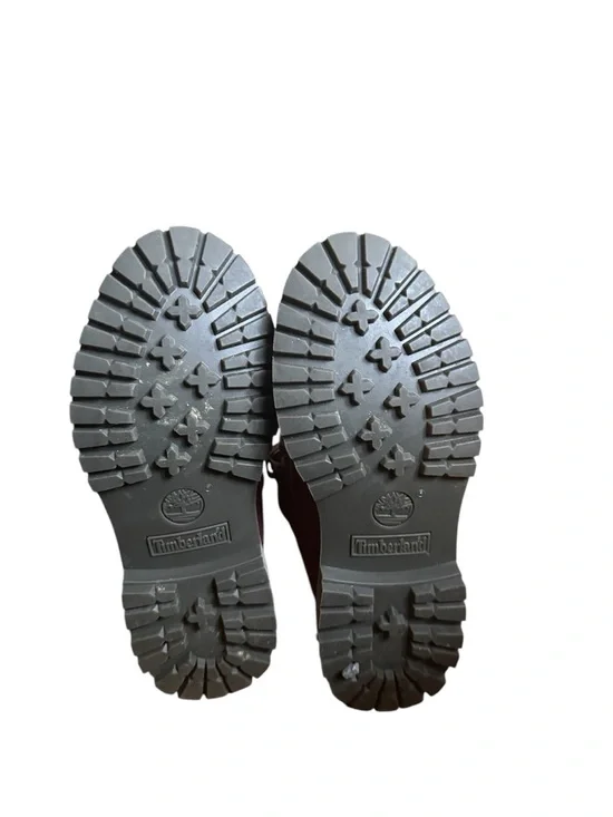 Timberland Burgundy Suede Lace-Up Ankle Boots - Picture 4 of 4